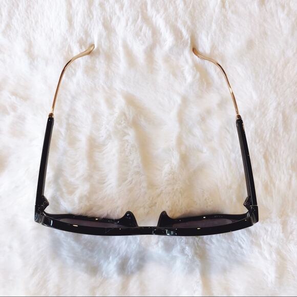 Charlotte Black Oversized Metal Round Sunglasses - Picture 4 of 9